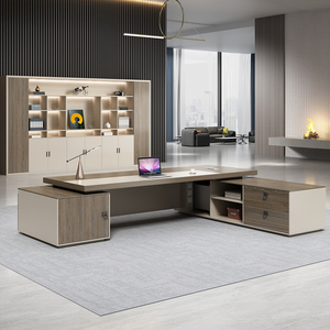 Escritorio Ejecutivo en Forma de L de Alta Calidad y Lujo, Muebles de Oficina Modernos con Componentes de Madera - Product Image 2
