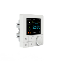 Thermostat de bobine de ventilateur WiFi intelligent FCU 3A Tuya avec écran RS485 Modbus IPS pour les systèmes d'unité de bobine de ventilateur pièce de climatisation