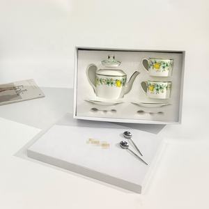 Service à café de luxe série D en porcelaine osseuse, service à thé de l'après-midi, tasse et soucoupe, bouilloire, service à café - Product Image 2