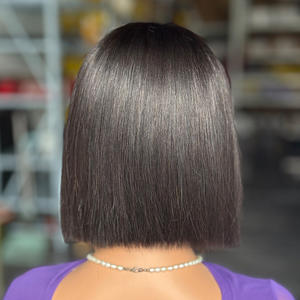 Парики на фронтальной сетке с короткими костями, прямые европейские человеческие волосы, парик, прозрачные, с 250% плотностью - Product Image 5