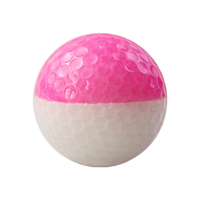 Balle de golf semi-transparente bicolore, noyau en caoutchouc synthétique, revêtement en Surlyn Dupont pour la pratique en extérieur