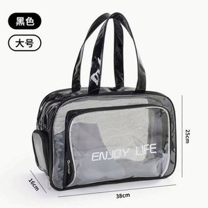 Sac de toilette transparent personnalisé avec logo 2024, sac de voyage pour la salle de sport, sac de maquillage portable, petit sac cosmétique en PVC - Product Image 2