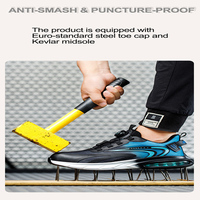 Sepatu Safety Pria Model Sport Ringan Anti Selip Bernapas dengan Lapisan Microfiber, Ujung Baja, dan Tanpa Tali
