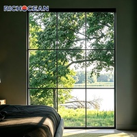 Ventanas Panorámicas de Aluminio Residenciales RICHOCEAN, Ventanas Fijas de Vidrio Grande de Piso a Techo, Acristalamiento Insonorizado