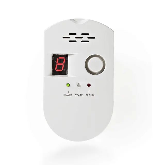 Gas Detector LPG City Natural Gas Methane Propane Butane Plug-in Alarm with Digital Display for Home