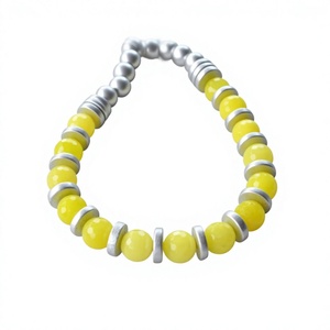 Vintage <b>Blue</b> Silver Resin Bead <b>Necklace</b> Fancy Stylish Round Statement Unique Jewelry Handmade Crafts Wedding Gifts for Women - Product Image 6