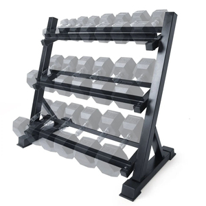 Support de rangement pour haltères en métal à 3 niveaux, robuste, pour la maison et les salles de sport commerciales - Product Image 1