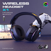 Casques de jeu OEM sans fil 2.4G et filaires Bluetooth, rétroéclairés monochromes, avec microphone détachable rechargeable AAC, pour le sport et les voyages