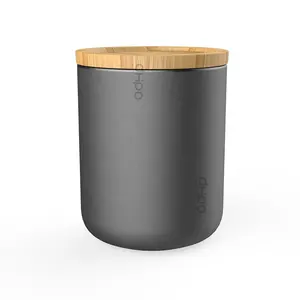 DHPO neue Keramik schwarz Küche minimalist ischen luftdichten Glas Zucker Tee Kaffee Kanister mit Bambus deckel gesetzt