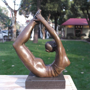 Sculpture de yoga nue en bronze de femme nue d'art moderne avec figurine 3D de base pour l'usage extérieur - Product Image 5