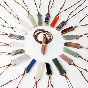 Collar de Piedras de Cristal de Cuarzo Amatista Rectangular Irregular al por Mayor <span class=keywords><strong>2026</strong></span> para la Fabricación de Collares de Regalo - Product Image 3