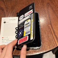 Coque de téléphone IPhone 16Promax 11Pro 12Pro Book Transparent Avion Noir Motif