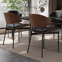 Chaise de salle à manger en métal, meubles de luxe en bois pour la maison, chaises de restaurant modernes en cuir nordique, ensemble pour table à manger