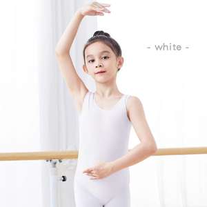 Черный хлопковый балетный купальник для танцев, белый гимнастический купальник, высокая эластичная танцевальная одежда для девочек - Product Image 4