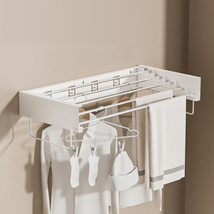 <span class=keywords><strong>Coulissant</strong></span> rétractable pliable Fordable tirer pousser les vêtements en acier étendoir vêtements corée support mural <span class=keywords><strong>cintre</strong></span> pour les vêtements - Product Image 4
