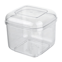 Boîte d'emballage carrée en PS de 1 mm d'épaisseur, de qualité alimentaire, scellée, résistante à l'humidité, pour la conservation du petit pain français JNH-006