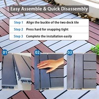 Carreaux de terrasse extérieurs à emboîtement faciles à entretenir Terrasse carrée en plastique pour balcon, terrasse, patio Plancher de terrasses extérieures Revêtements de sol