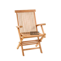 Ensemble de chaises pliantes d'extérieur Zahra, table en teck massif - Confort durable, style farmhouse, villa, jardin, salle à manger, parc, hôtel, usage moderne