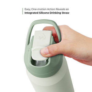 Đôi Tường Nhiệt Thép Không Gỉ Mát Uống Cách Nhiệt Chai Nước Chạy Bình Với Rơm Và Xử Lý - Product Image 2