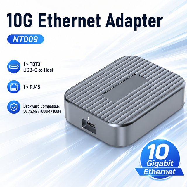 Thunderbolt 3/USB4 to 10Gbps Ethernet Adapter, 40Gbps 10G/5G/2.5G RJ45 Network Adapter for MacBook Pro/Air