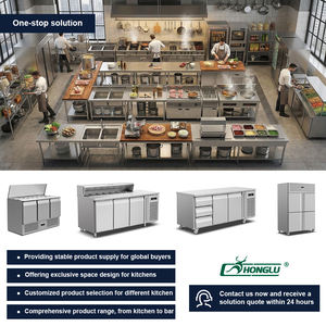Proveedor Chino de Equipamiento de Cocina Comercial, Conjunto Completo para Cocina de Hotel, Refrigerador y Congelador Todo en Uno - Product Image 1