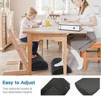 Repose-pieds réglable-repose-pieds sous le bureau avec 2 housses en option pour bureau, avion, voyage, coussin de repose-pieds ergonomique rond
