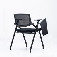 Usine directement tissu rembourré chaise d'école pli chaise de formation avec tablette d'écriture empilable conférence tablette chaise en gros