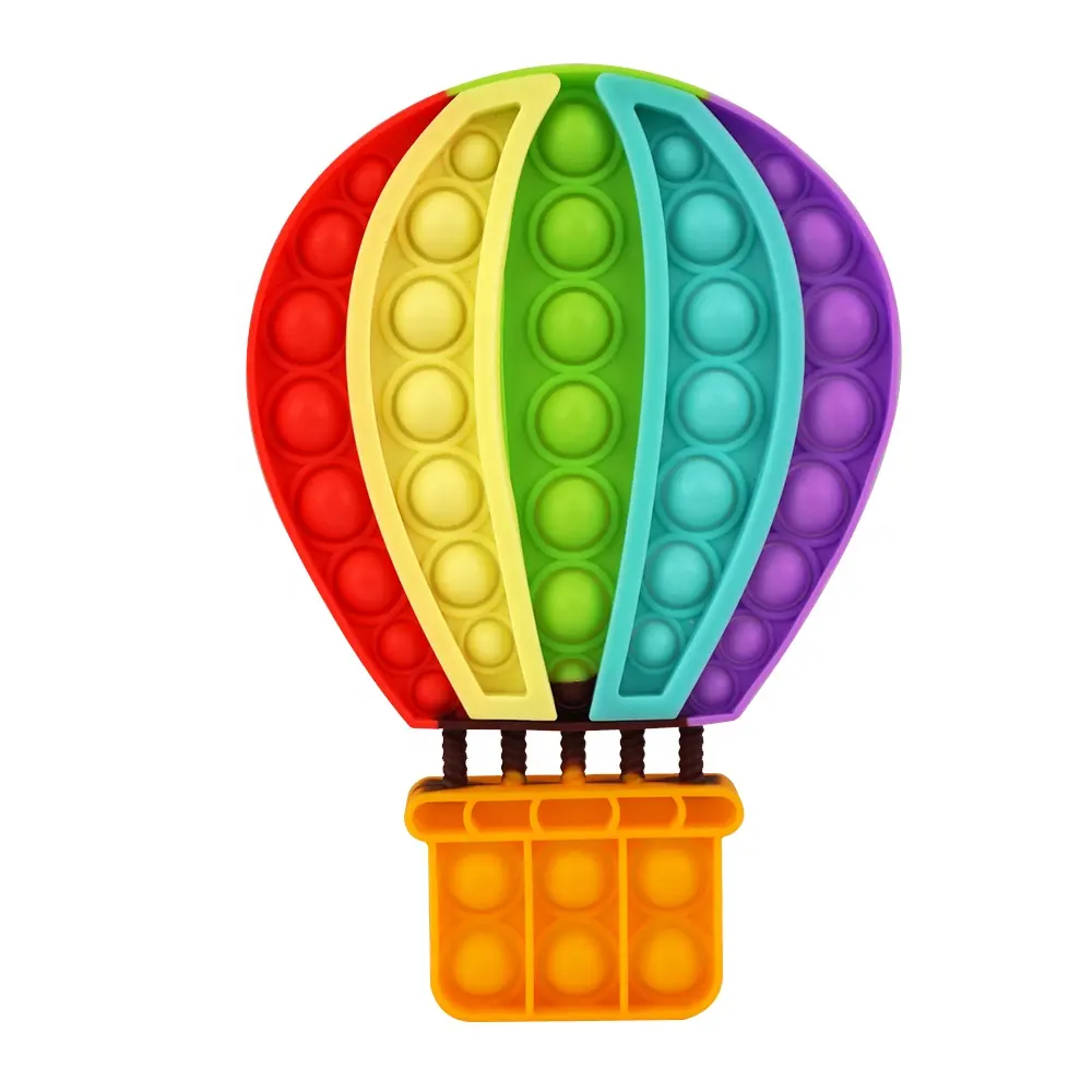 Wholesale large fidget toys rainbow hot air balloon push pop bubble fidget toy for kids adults