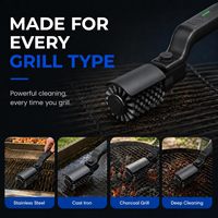 180 °   Nettoyeur de barbecue électrique réglable, brosse électrique pour barbecue rechargeable 1000 tr/min, brosse électrique à rouleaux en acier inoxydable