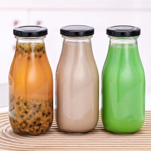 批发200毫升250毫升500毫升圆形玻璃奶瓶咖啡饮料饮料空果汁瓶带金属盖 - Product Image 4