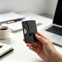 Portefeuille pour cartes en alliage d'aluminium ultra fin pour homme, blocage RFID, minimaliste, porte-cartes de crédit en métal, cadeau d'affaires pour les voyages