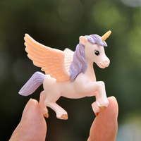 Harz Pony Mikro Landschaft Dekoration Pegasus Einhorn Miniatur DIY Hausgarten Ornament