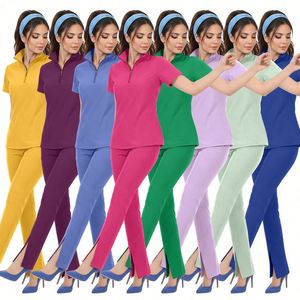 New Fabric Pharmacy Working Medical Hospital <b>Doctor</b> Nursing Stretch Scrubs Uniform Women's Nurse <b>Sets</b> - Product Image 2