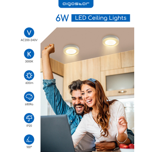 Aigostar 6W 600LM LED luce da soffitto caldo bianco 3000K Design moderno lampada a LED per casa ufficio cucina soggiorno camera da letto corridoio - Product Image 2