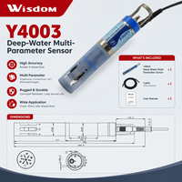 Capteur de qualité de l'eau multi-paramètres en ligne pour eaux profondes avec 6 sondes librement combinables, brosse de nettoyage automatique, RS485 MODBUS IP68