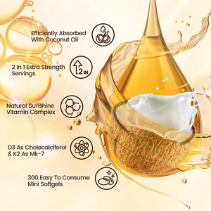 Cápsulas Blandas de Vitamina D3 K2 con Aceite de Coco, Complejo VIT D y K, Favorece la Absorción de Calcio, Salud Ósea, Inmunológica y Cardíaca, para Adultos, 300 Unidades - Product Image 4