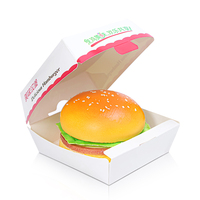 ZJPACK Boîte à hamburger en papier d'emballage biodégradable recyclé avec logo personnalisé de qualité alimentaire