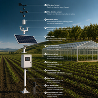 Station intégrée de surveillance météorologique et d'humidité du sol, système de surveillance météorologique agricole, transmission de données à distance 4G