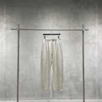 Pantalon long décontracté et sportif pour homme, coupe droite ample, en tissu Air Layer de couleur unie, avec cordon de serrage, personnalisable en gros