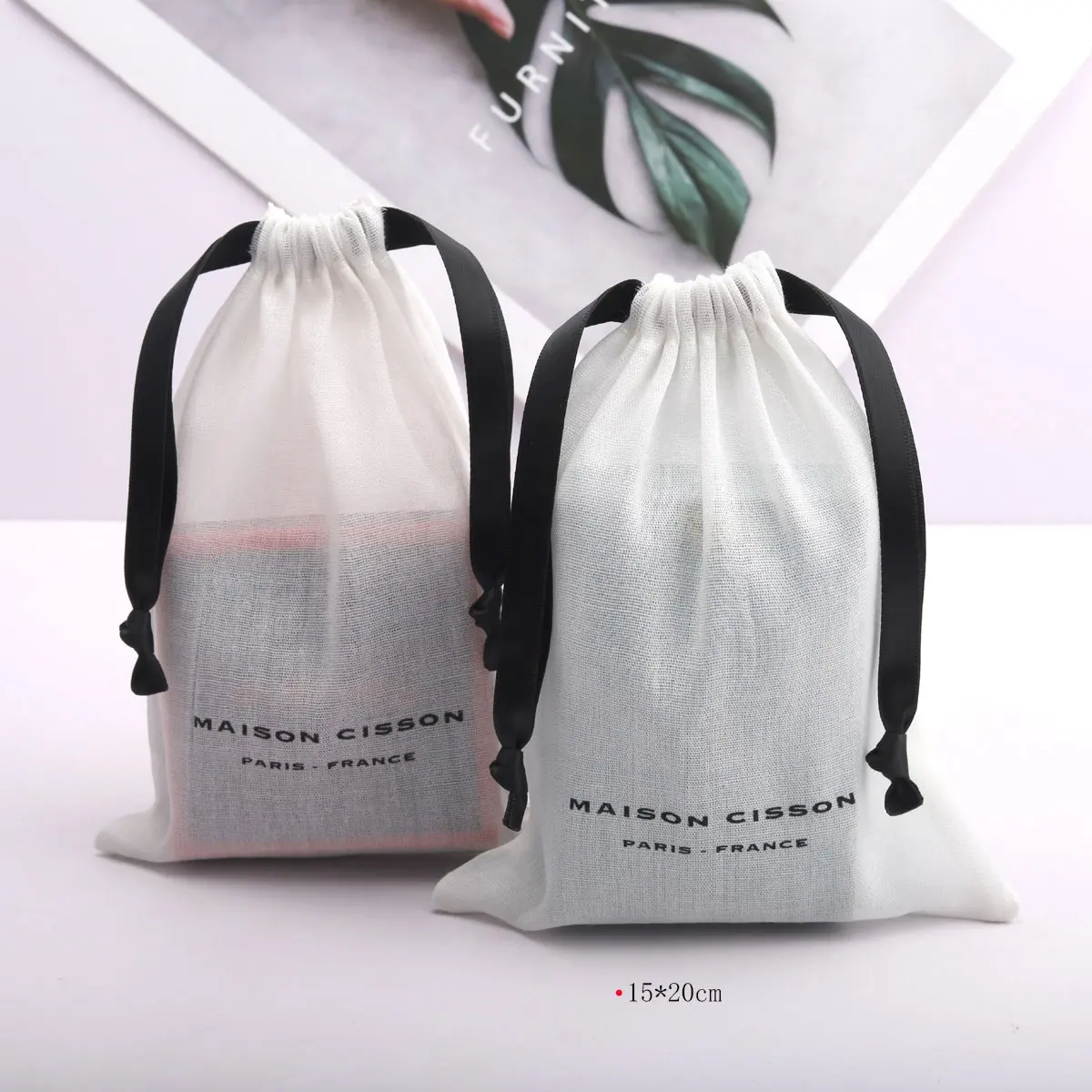 Çay için kişiselleştirilmiş özel ince organik büzgülü pamuklu çanta özel Logo baskılı nem geçirmez Muslin kuru mallar ambalaj kılıfı