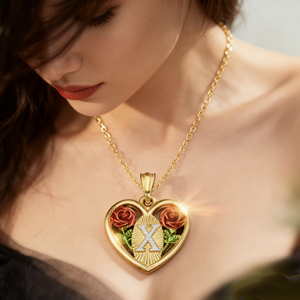 Grosir liontin tembaga wanita lapis emas 14k klasik Pop romantis hati mawar 26 huruf liontin Colgante de letra 2026 - Product Image 2