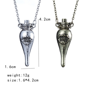 ZRM Fashion Antique Charm Potter Felix Felicis Collier Pendentif Bouteille de Potion Magique Liquide Porte-Bonheur en Alliage de Zinc Bijoux Vintage - Product Image 4