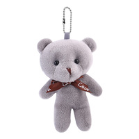 Mini porte-clés en peluche ours en peluche avec nœud en ruban d'amour pour la décoration de sac et comme cadeau