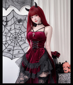 Disfraz <span class=keywords><strong>de</strong></span> Halloween para Mujer, Disfraz Sexy <span class=keywords><strong>de</strong></span> Reina Monja, Cosplay Gótico Oscuro, Vestido Sexy <span class=keywords><strong>de</strong></span> Vampiro con Cola <span class=keywords><strong>de</strong></span> Golondrina, Traje Elfo con Escote Bajo, Vestidos - Product Image 3