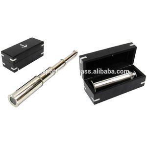 Mejor venta náutica latón telescopio negro con caja de madera de catalejo telescopio náutico suministros - Product Image 1