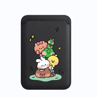 Porte-cartes magnétique en cuir motif Ours brun avec portefeuille détachable pour badge d'accès au bureau et commodité quotidienne