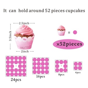 Soporte <span class=keywords><strong>de</strong></span> exhibición <span class=keywords><strong>de</strong></span> cupcakes cuadrado <span class=keywords><strong>de</strong></span> acrílico <span class=keywords><strong>de</strong></span> 4 niveles, ecológico y portátil, con luces LED, torre <span class=keywords><strong>de</strong></span> postres, soporte para pasteles, cumpleaños - Product Image 4
