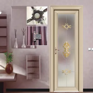 Puerta de aluminio de diseño colorido de alta calidad, puerta abatible de vidrio para cocina y baño