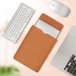 Bolsa de couro PU para laptop com logotipo personalizado, bolsa ultrafina para laptop, capa de capa para laptop, para MacBook Air Pro, mais recente