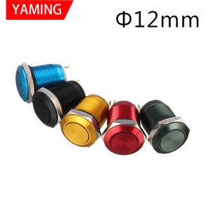 Botón a prueba de agua para reinicio momentáneo, botón de Metal de oxidación redondo alto/plano, botón de arranque de coche, bocina, altavoz, campana, 12mm - Product Image 2